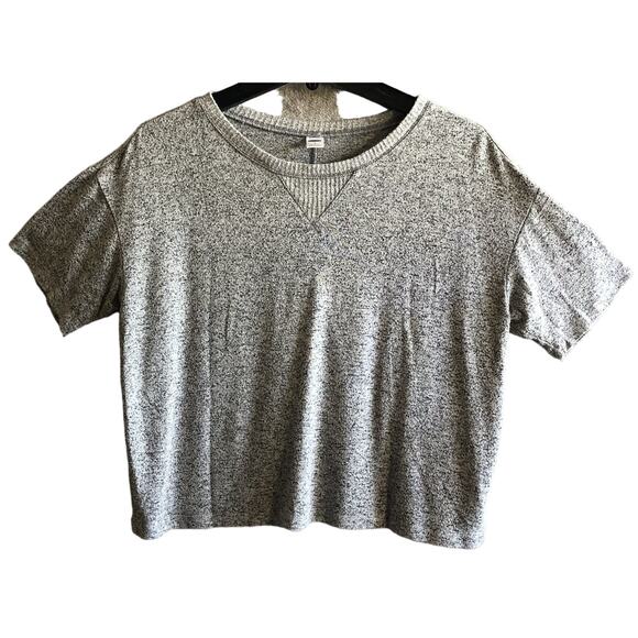 Old Navy Grey Crew Neck Cropped Short Sleeve T-Shirt Reg Size Small - Picture 1 of 6
